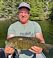 19.5-inch Trophy Smallmouth Bass Fishing by Butch at Fireside Lodge in Canada